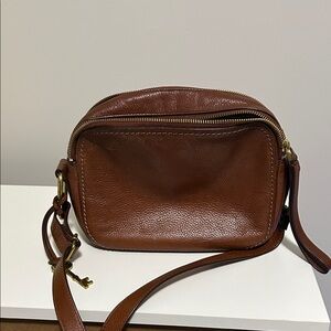 Brown Fossil Leather Crossbody Bag